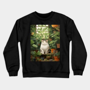 Purrfect Harmony: Cats and Plants Crewneck Sweatshirt